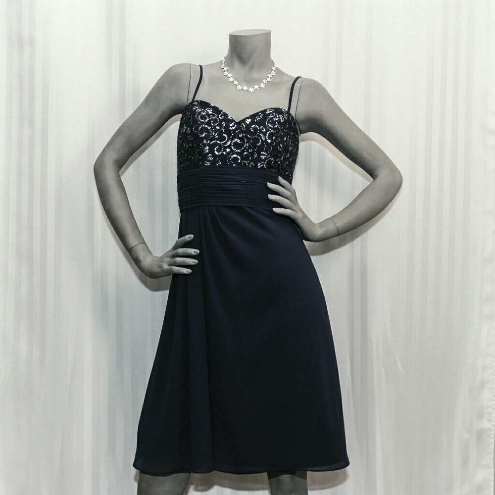 Sorella Vita Y2K Vintage Spaghetti Strap Empire Waist Navy Blue Coctail …